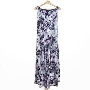 Simply Vera | Floral Gathered Chest Floral. High Low Midi Dress